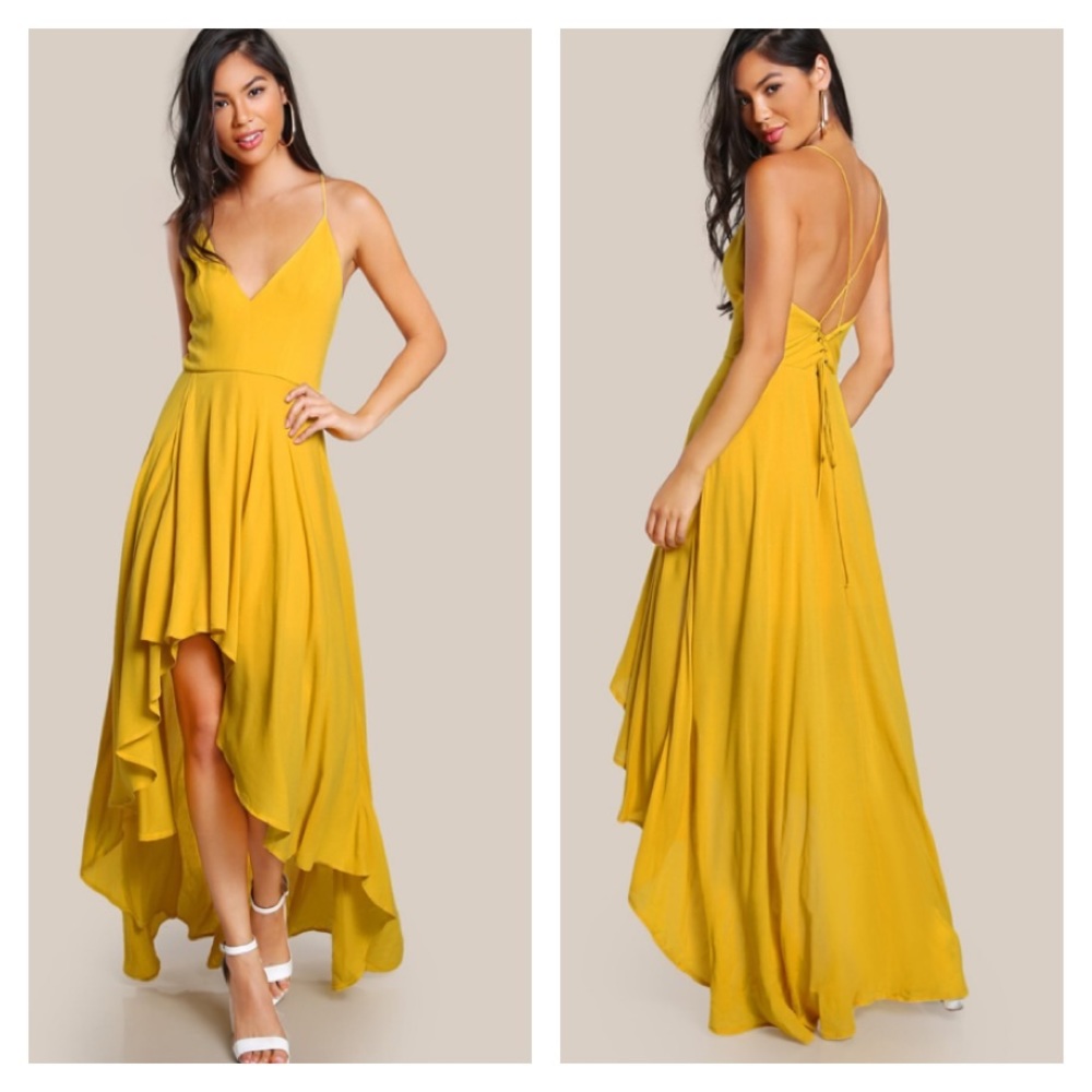 Backless High Low Cami Dresses